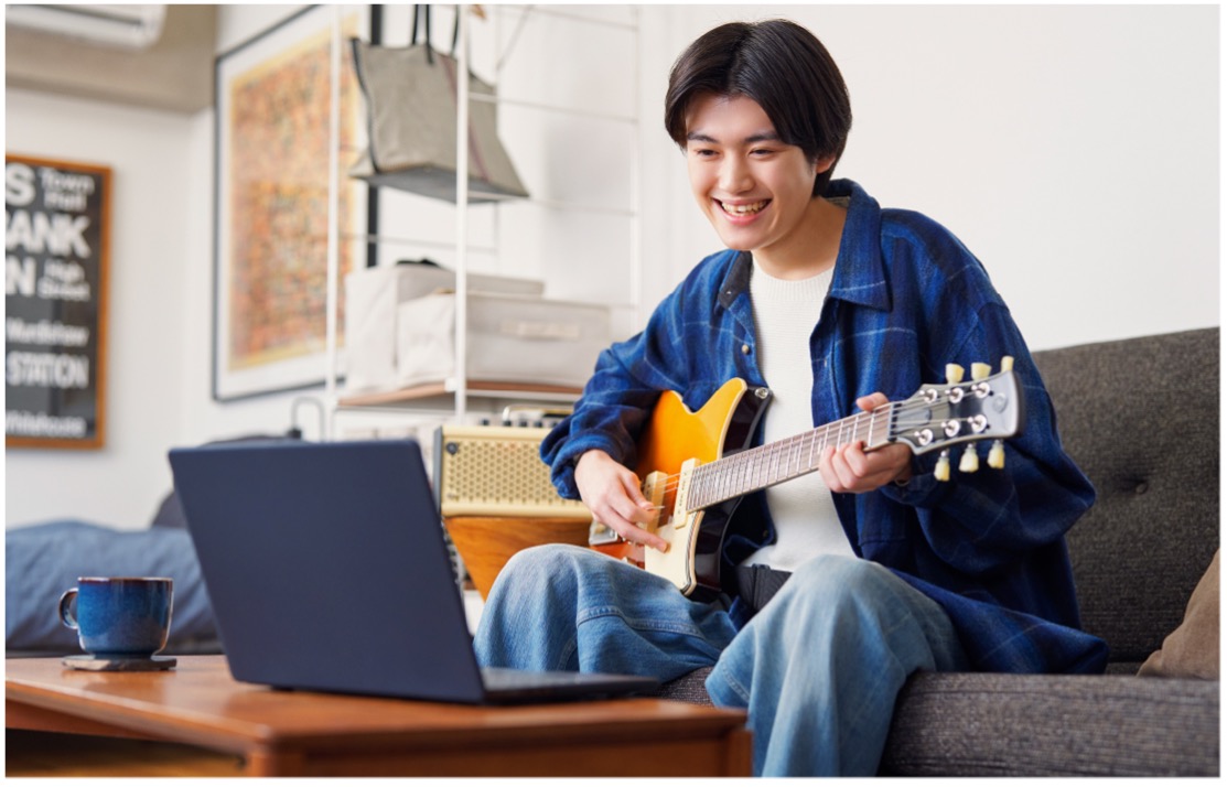 「ミューナビ」を使用した自宅での練習イメージ